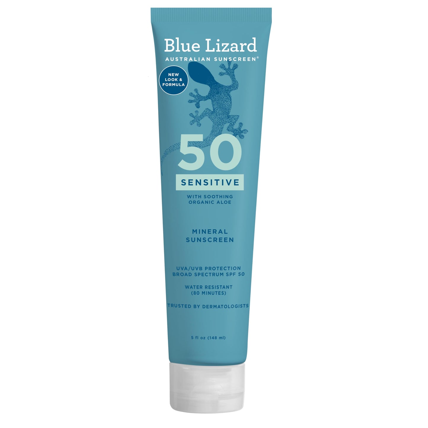 Blue Lizard Australian Sunscreen  UVA / AVB Protection SPF 50+ Sensitive Mineral Sunscreen 148ml