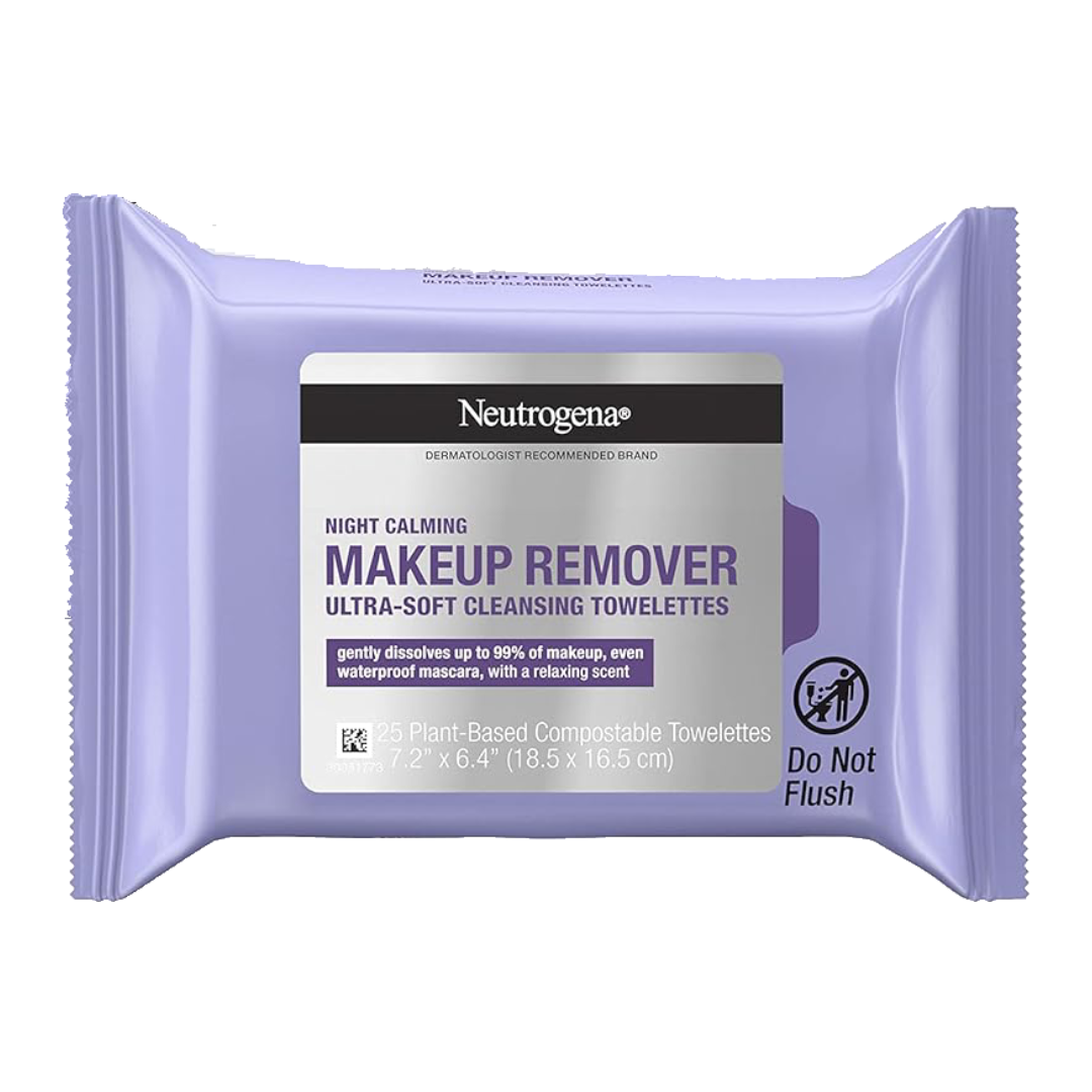 Neutrogena Nigh Calming Makeup Remover Ultra Soft Cleansing Towelettes 25 Counts