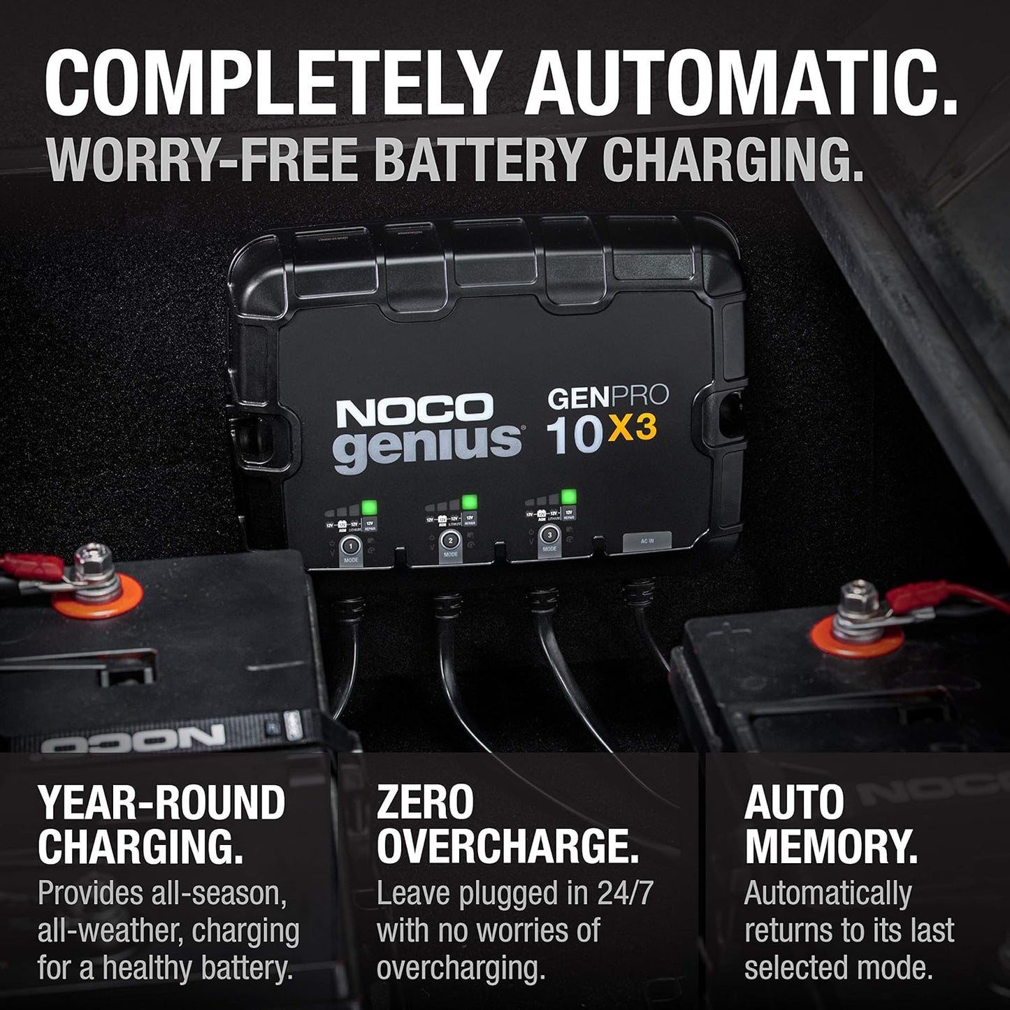 NOCO Genius GENPRO10X3 12V 30A 3-Bank On Board Battery Charger