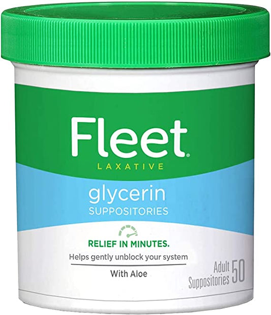 Fleet Adult Glycerin Suppositories Gentle and Effective, 50 Count