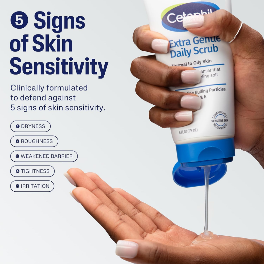 Cetaphil Extra Gentle Daily Scrub Exfoliating Cleanser, 6 oz / 178 ml