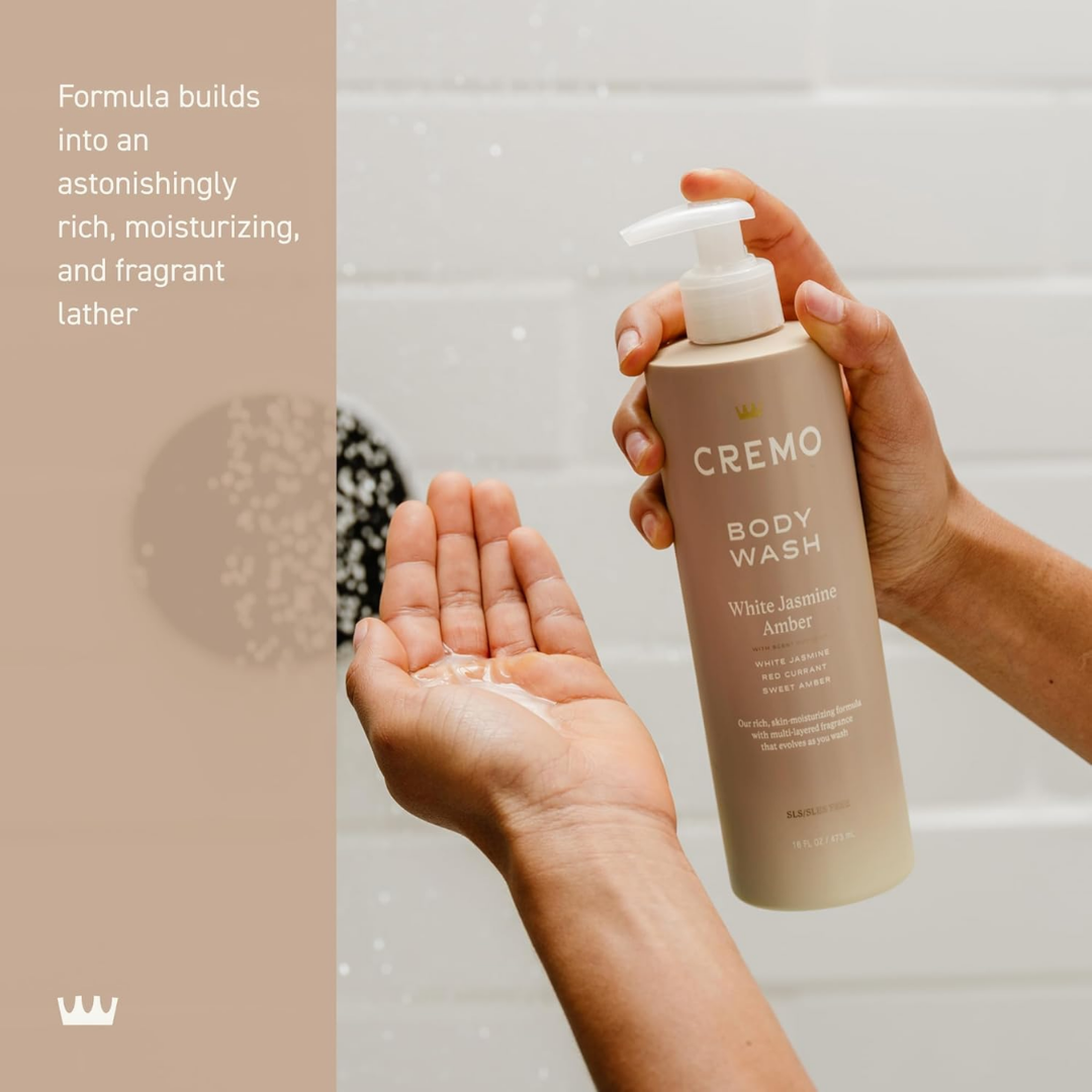 Cremo Body Wash White Jasmine Amber, 16 oz / 473 ml