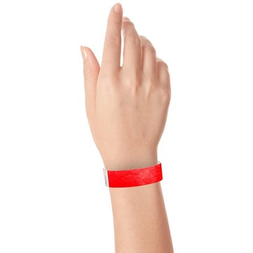 WristCo Neon 3/4" Tyvek Paper Wristbands For Events - 10 Pack