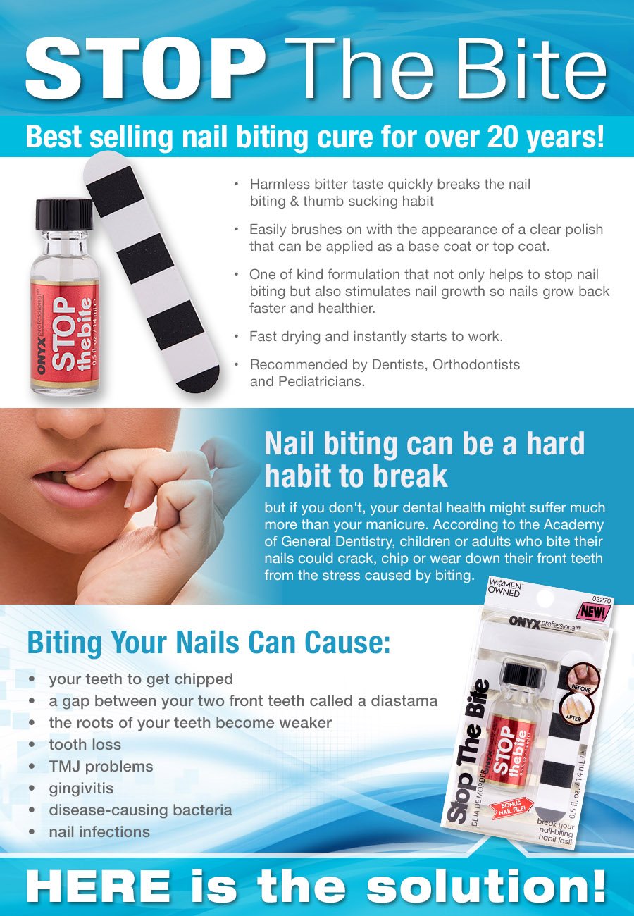Onyx Professional Stop The Bite Nail Biting & Thumb Sucking Deterrent Cure Treatment, 0.5 fl.oz / 14 ml