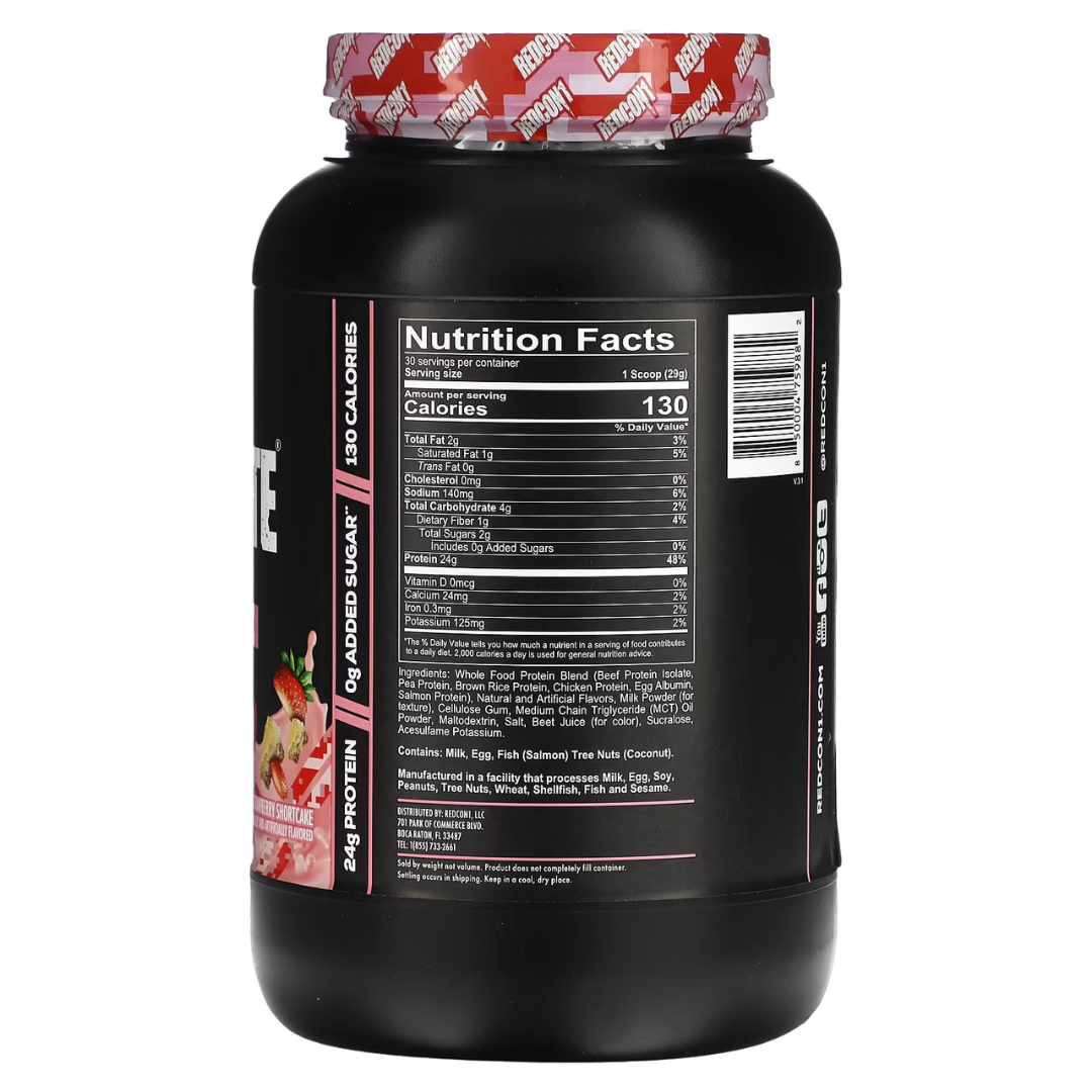 Redcon1 MRE Lite Strawberry Shortcake Whole Food Protein Powder 30 Servings, 870 g