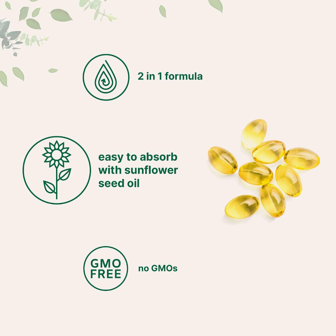 Trial Size MicroIngredients Vitamin D3 5000IU + K2 100 mcg, 15 Softgels