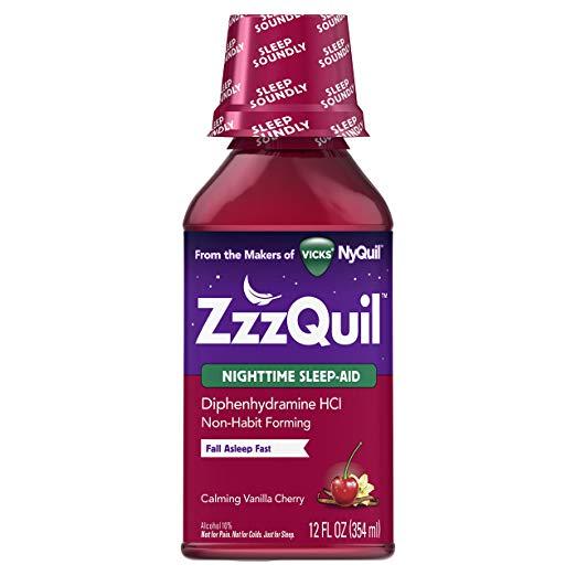 Vicks ZzzQuil Nighttime Sleep Aid Calming Vanilla Cherry Liquid 354ml PACKAGING MAY VARY