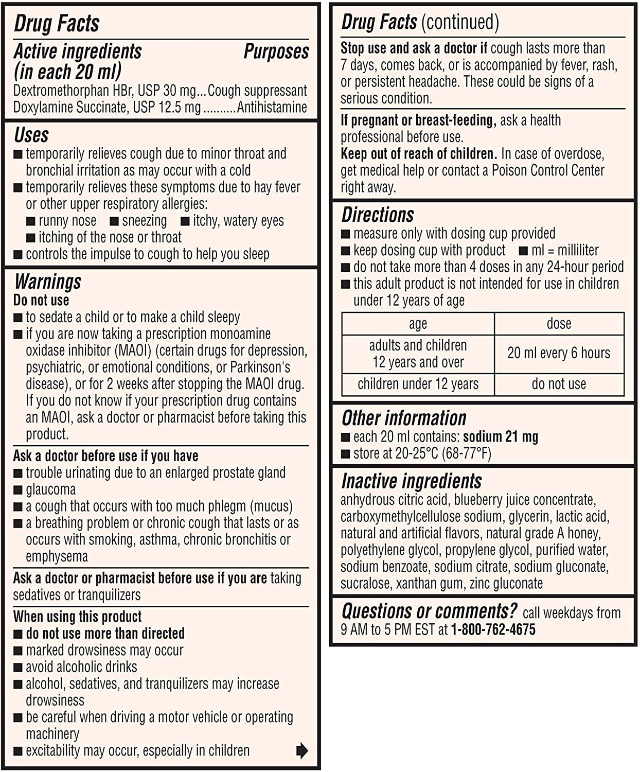 Robitussin Honey Nighttime Cough DM Maximum Strength For Adults, 4 fl.oz / 118ml (NO BOX)