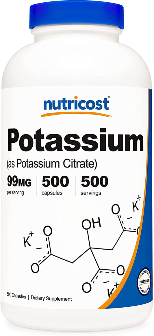 Nutricost Potassium Citrate 99mg Dietary Supplement 500 Capsules