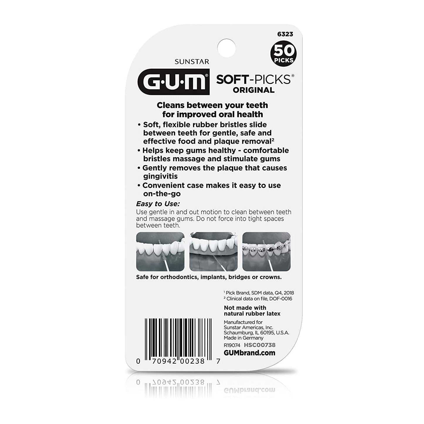 Sunstar GUM Soft-Picks Original Food & Plaque Removal, 50 Picks
