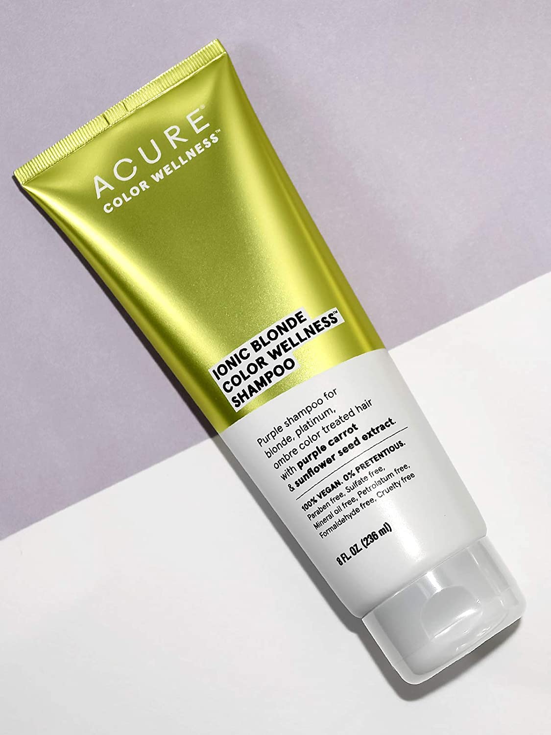 ACURE Ionic Blonde Color Wellness Shampoo with Purple Toning Formula, 8 fl.oz / 236ml (PACKAGING SLIGHTLY VARY)