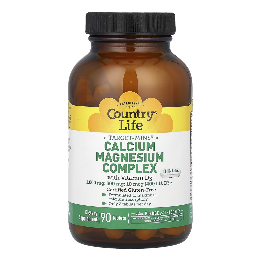 Country Life Calcium Magnesium Complex with Vitamin D3, 90 Tablets