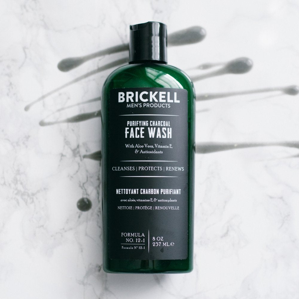 Brickell Purifying Charcoal Face Wash with Aloe Vera, Vitamin E, & Antioxidants Nettoyant Charbon Purifant 8oz / 237ml