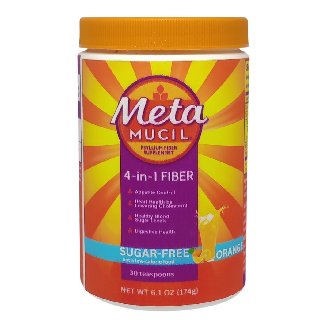 Meta Mucil 4-in1 Fiber Sugar Free Orange, 6.1 oz / 174 g