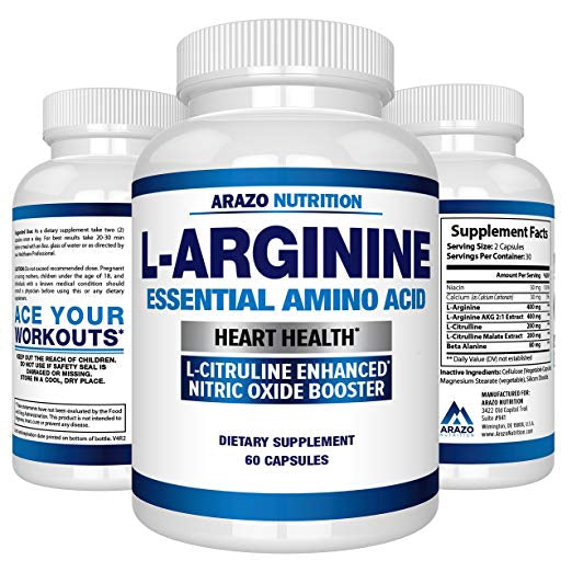 Arazo Nutrition Premium L Arginine  60 Capsules