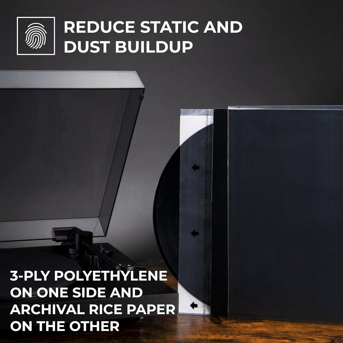 Big Fudge Premium Master 12-inch Vinyl Sleeves 33 RPM, 50 Inner Record Sleeves