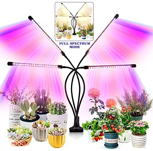 Grow Light for Indoor Plants - Upgraded Version 80 LED Lamps with Full Spectrum, 3/9/12H