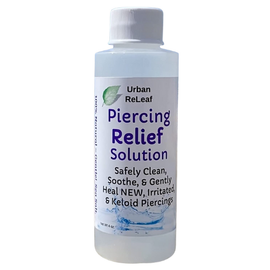 Urban ReLeaf Piercing Relief Solution 100% Natural Sea Salt, Tea Tree & Rosemary & Aloe, 4 oz.