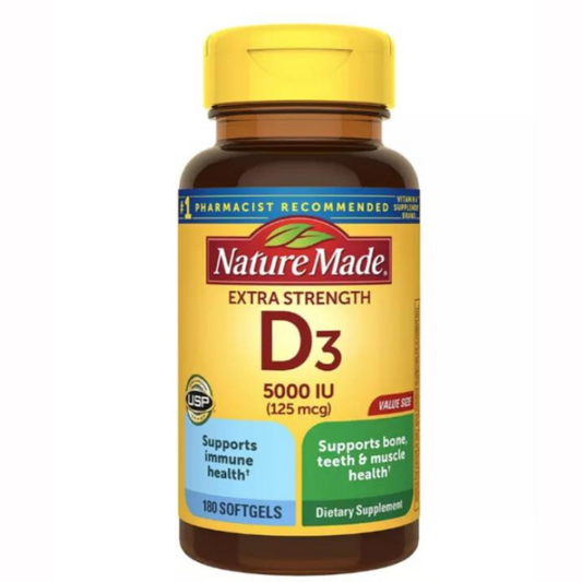 Nature Made High Potency D3, 5000 IU - 180 Soft Gels