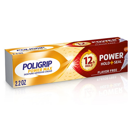 Poligrip Power Max Denture Adhesive Cream Power Hold + Seal - 2.2oz