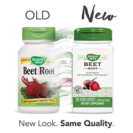 Nature's Way Beet Root, Supports Antioxidant Pathways 100 Vegan Capsules (1,000mg per serving)