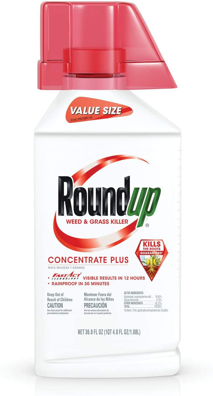 Roundup Grass Killer Concentrate Plus Value Size, 1.08 L / 36.8 fl oz