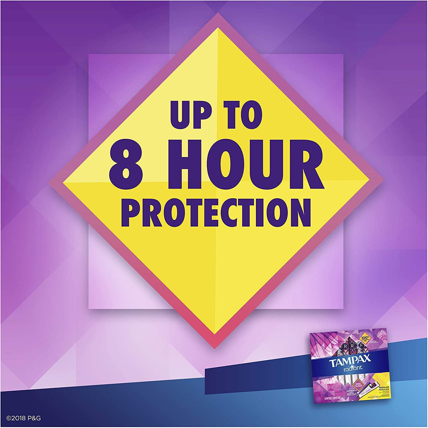 Tampax Radiant Regular & Super Absorbency Unscented Tampons, 28 Counts