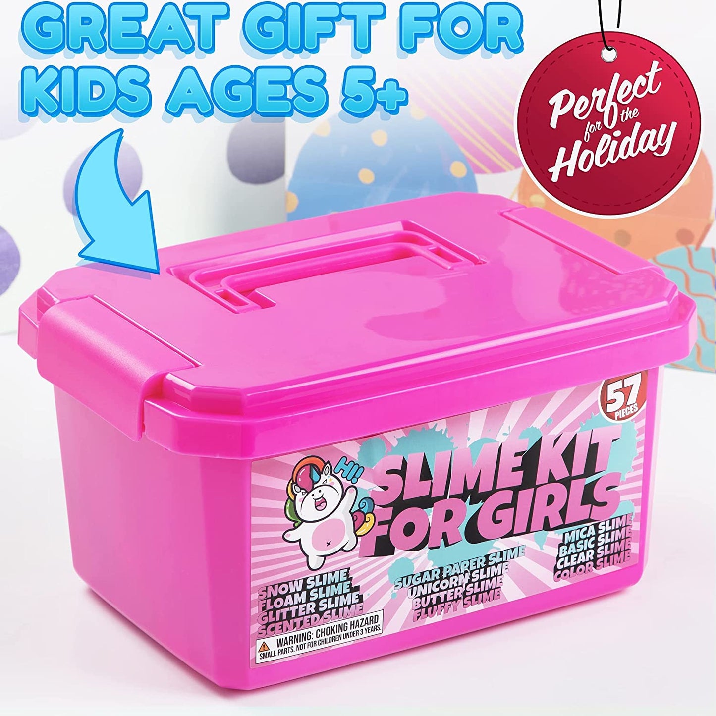 Laevo Unicorn Slime Kit for Girls, 57 Pieces (CLAY NOT INCLUDED)
