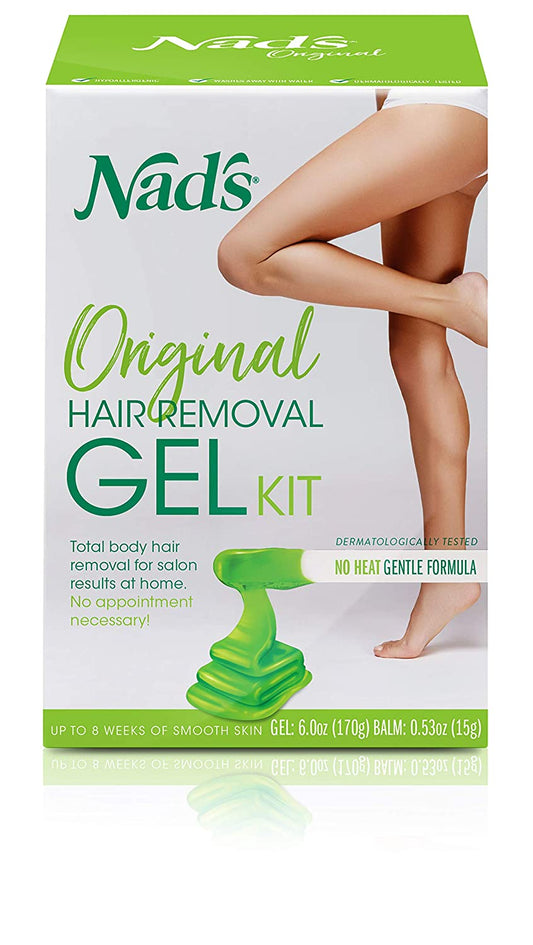 Nad's Original Hair Removal Gel Kit, No Heat, Gentle Formula For Women Body+Face Wax