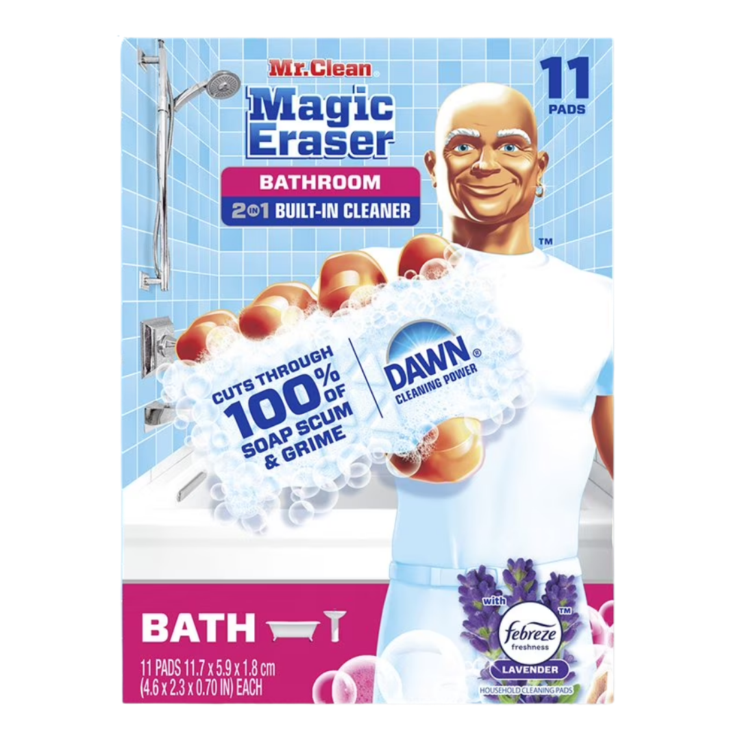 Mr. Clean Magic Eraser Sponge 2in1 Bath Built-In Cleaner Lavender Scent