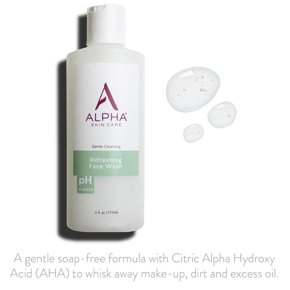 Alpha Skin Care Gentle Cleansing Refreshing Face Wash pH Balanced, 6 fl.oz / 177ml