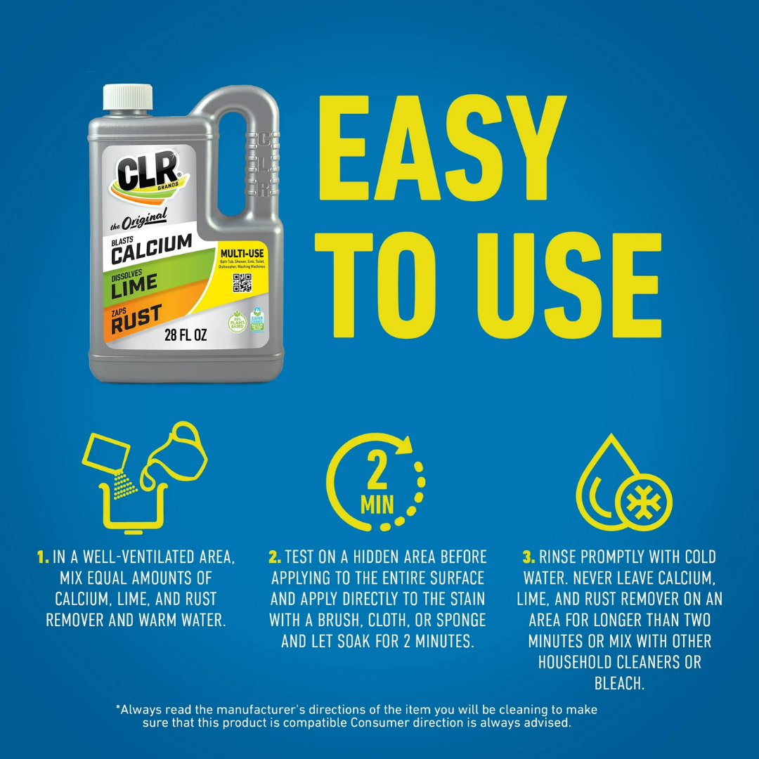 CLR Brands Multi-Use Calcium, Lime, & Rust Remover, 28 oz / 828 ml