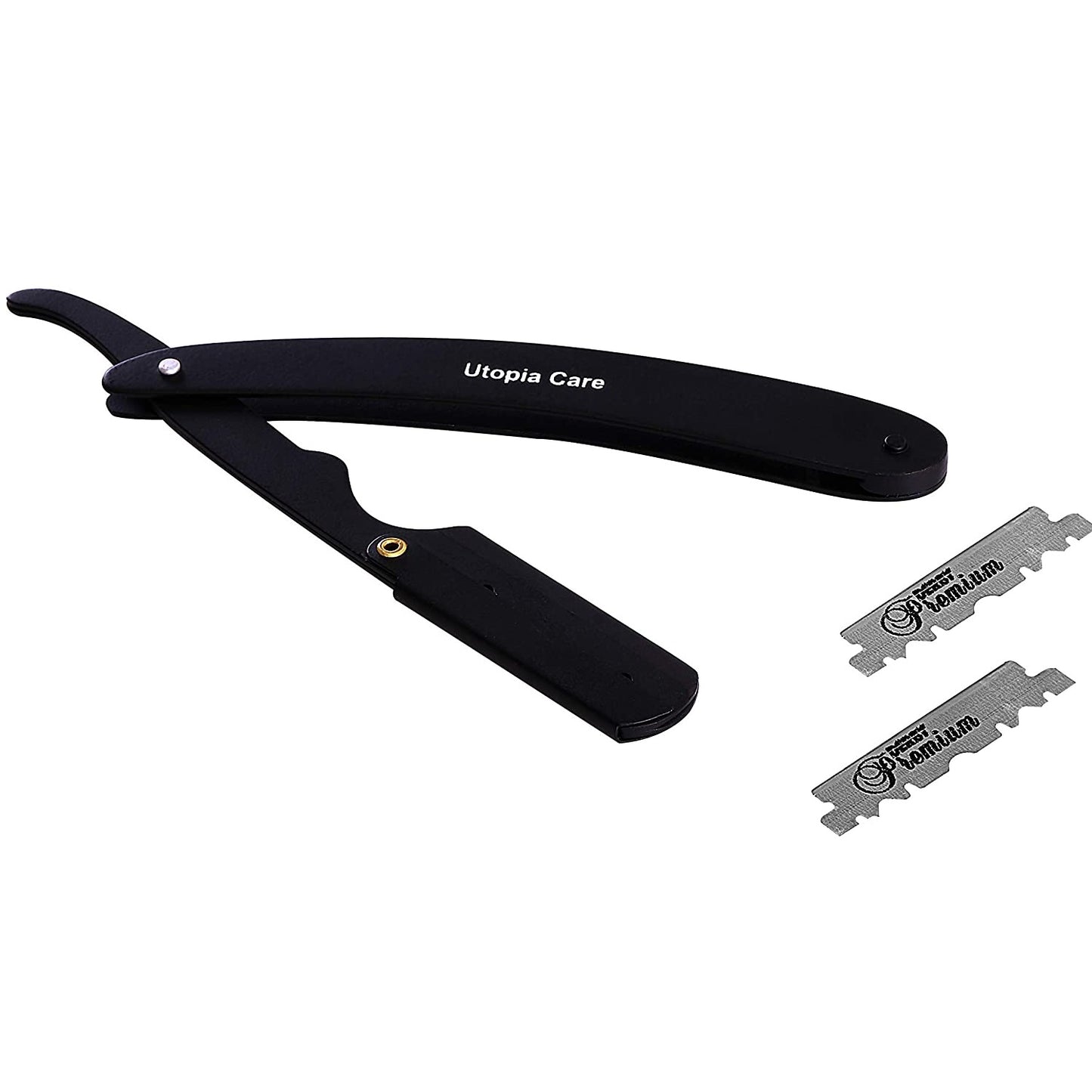 Utopia Care Professional Barber Straight Edge Razor with 100 Derby Blades,100 Percent Stainless Steel
