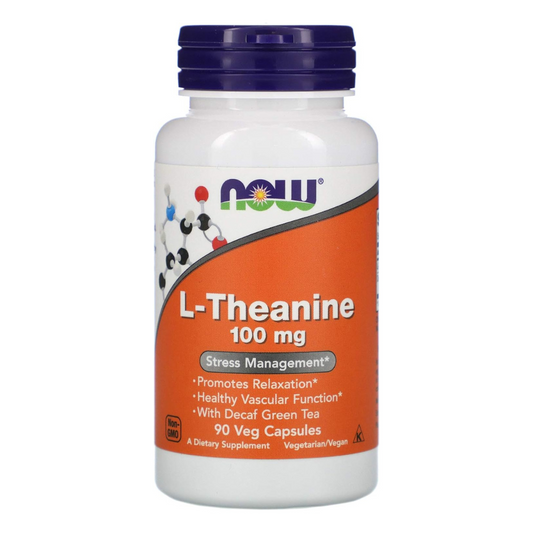 Now L-Theanine 100 mg Stress Management, 90 Veg Capsules