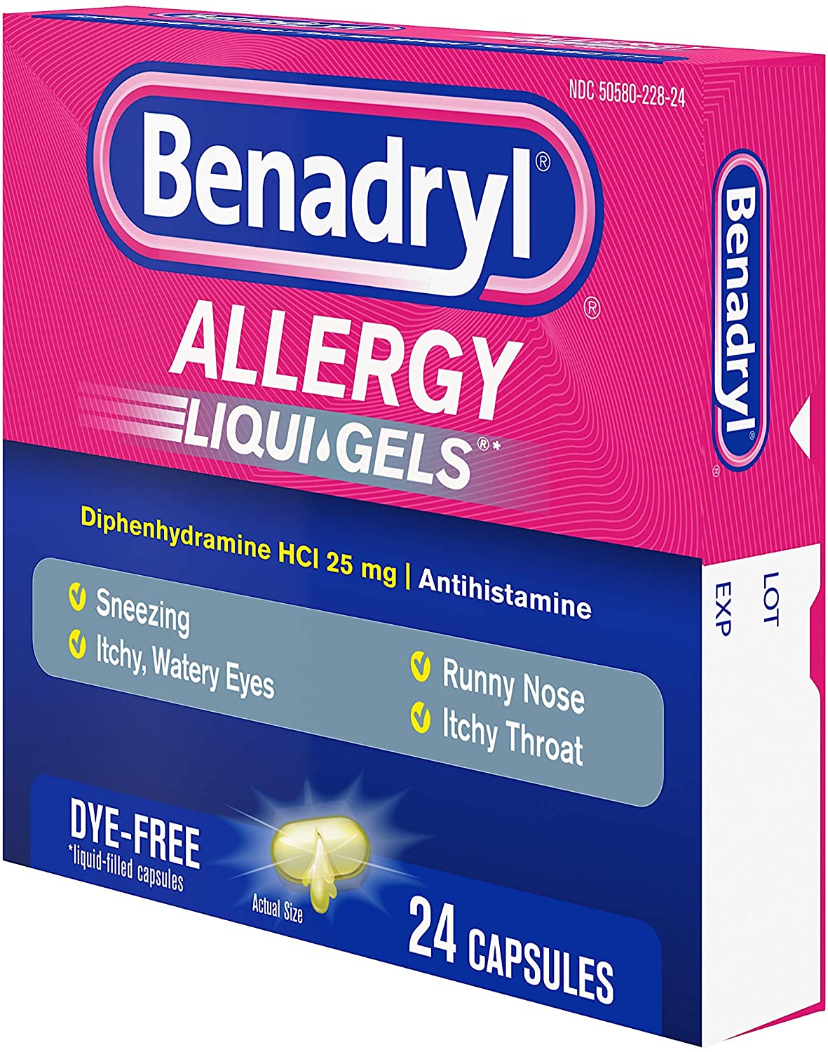 Benadryl Allergy Liqui-Gels 25 mg, 24 Capsules
