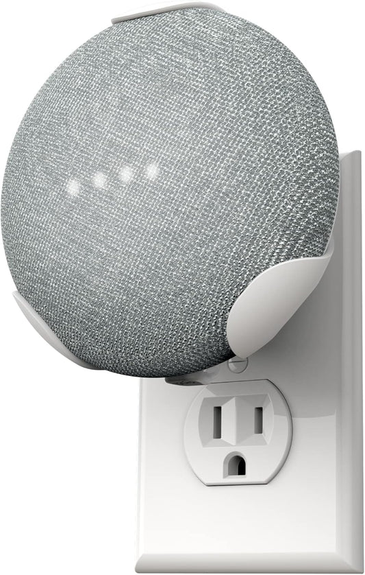 PowerClip Outlet Mount for Google Nest Mini Speaker Wall (Chalk)