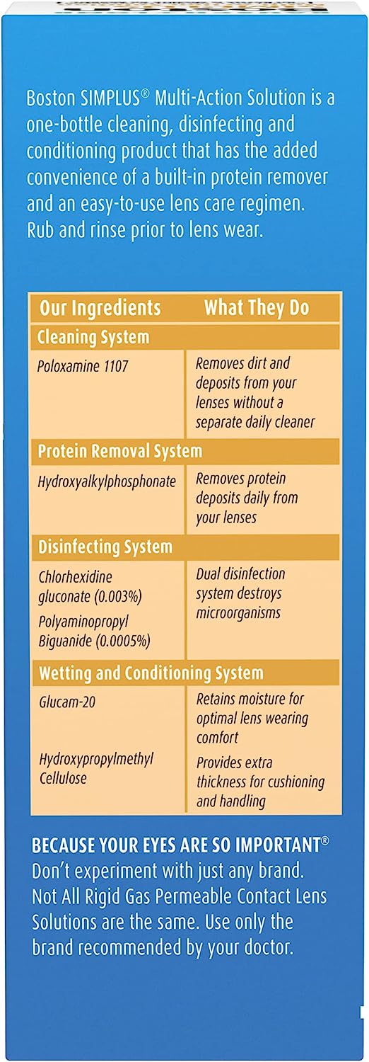 Bausch And Lomb Boston Simplus Multi-Action Solution ,For Rigid Gas Permeable Contact Lenses 3.5 oz / 105ml