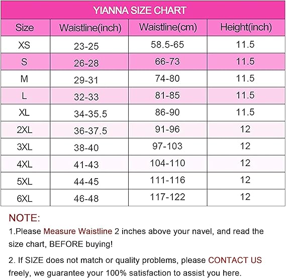 Yianna Waist Trainer for Women (Large) Black