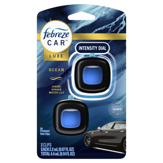 Febreze Car Luxe, Air Freshener Vent Clips, Ocean, 2 Clips