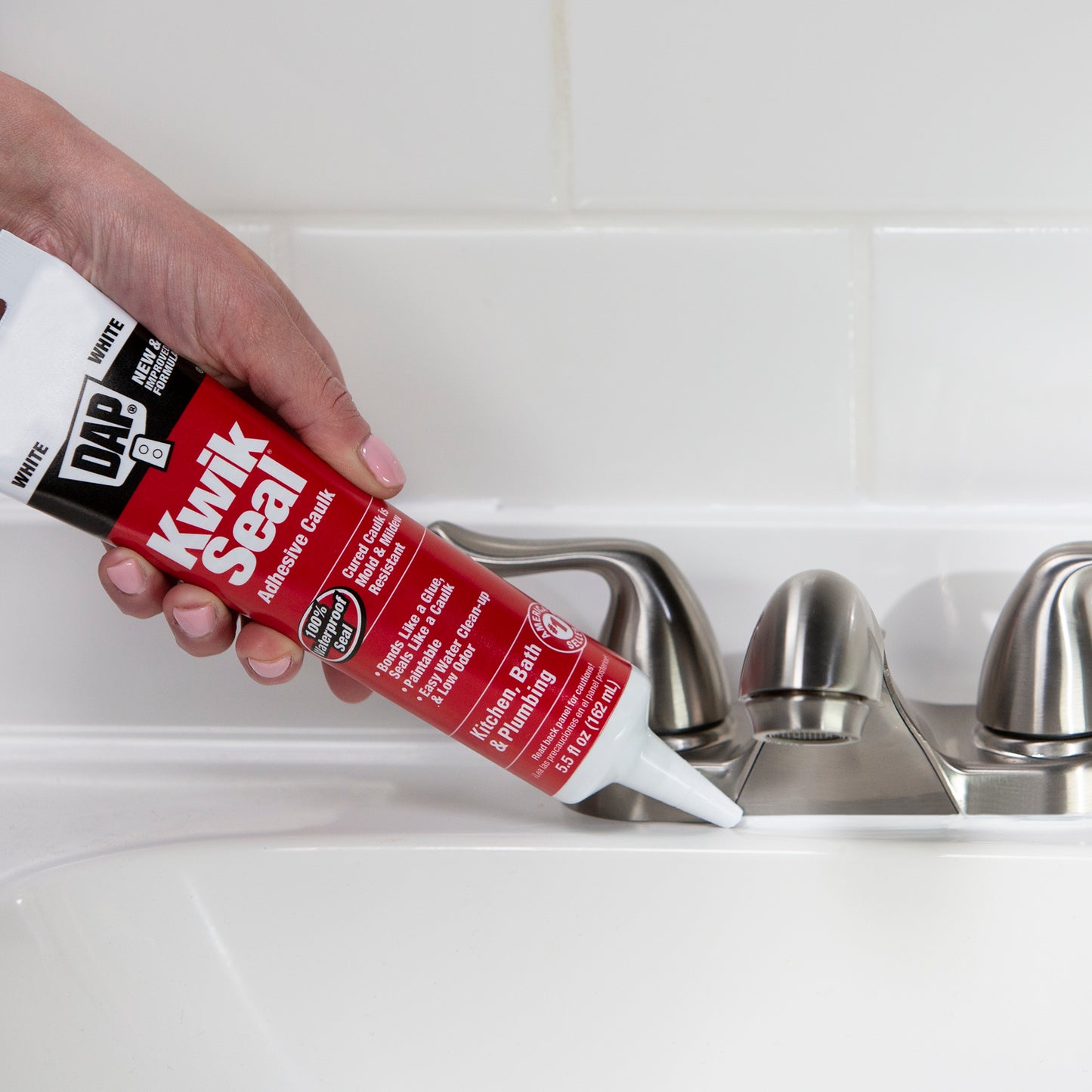 DAP Kwik Seal CLEAR Adhesive Caulk for Kitchen Bath & Plumbing 5.5 Oz PACKAGING MAY VARY