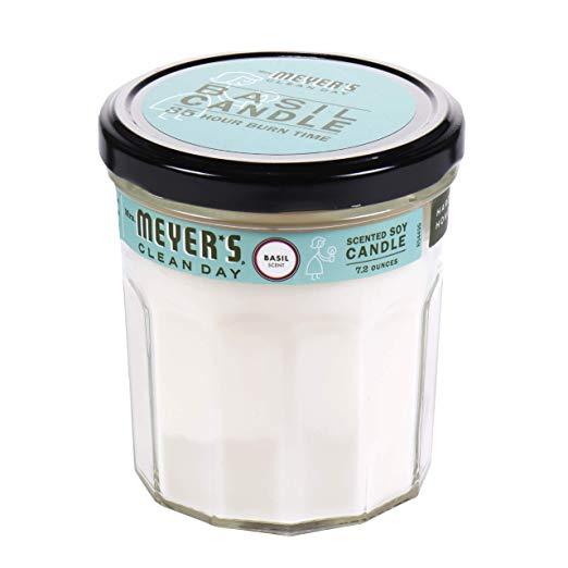Mrs. Meyers Clean Day Soy Candle, Basil (4.9 oz / 140 g)