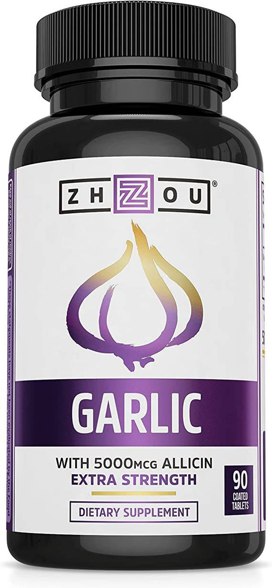 Zhou Garlic With  5000MCG Allicin Extra Strength 90 Tablets