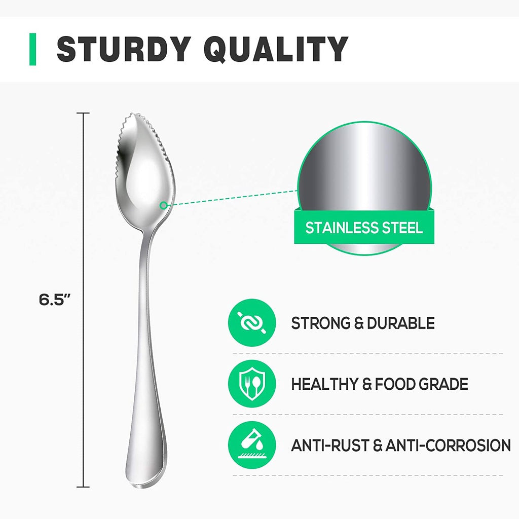 Hiware 4-piece Grapefruit Spoons, Stainless Steel