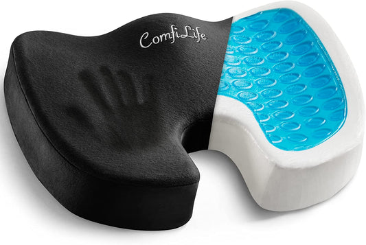 ComfiLife Gel Enhanced Seat Cushion Non-Slip Orthopedic Gel & Memory Foam Black (1 Count)
