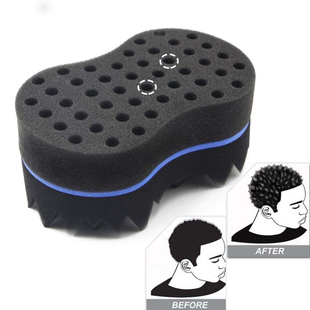 RioRand Hair Sponge Magic Barber Twist Curl Brush Sponge Dreads Comb Care Tool, Pyramid Black