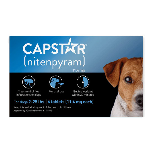 Capstar Nitenpyram for Small Dogs 2–25lbs 11.4 mg, 6 Fast Action Tablets