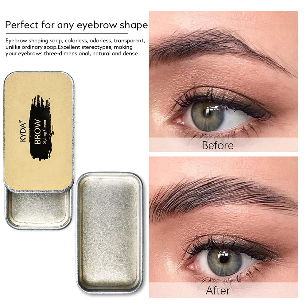 Ownest KYDA Eyebrow Soap Kit, Long Lasting Waterproof Brows Styling Soap, 3D Feathery Brows Makeup Balm