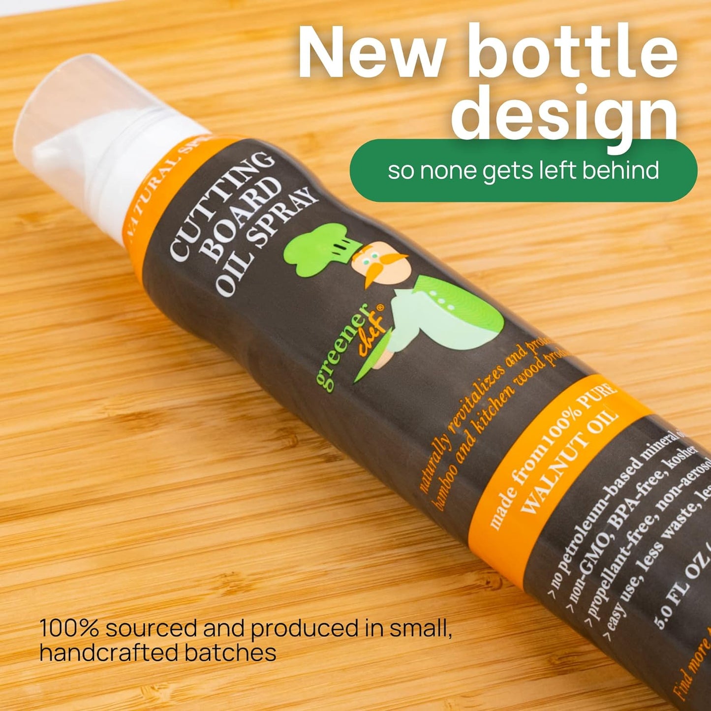 Greener Chef Cutting Board Oil Spray 100% Pure Walnut Oil 147ml