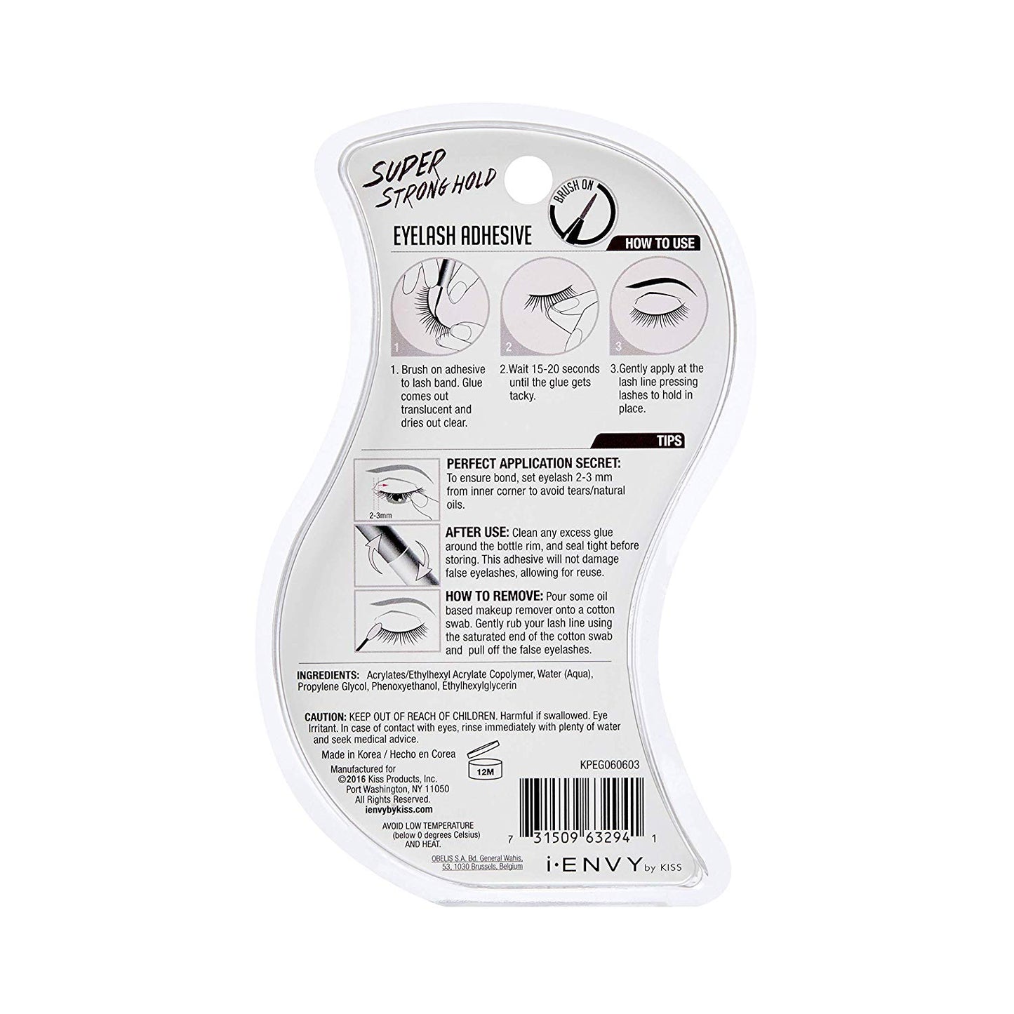 KISS i Envy Eyelash Adhesive Super Strong Hold Clear KPEG06 5 g