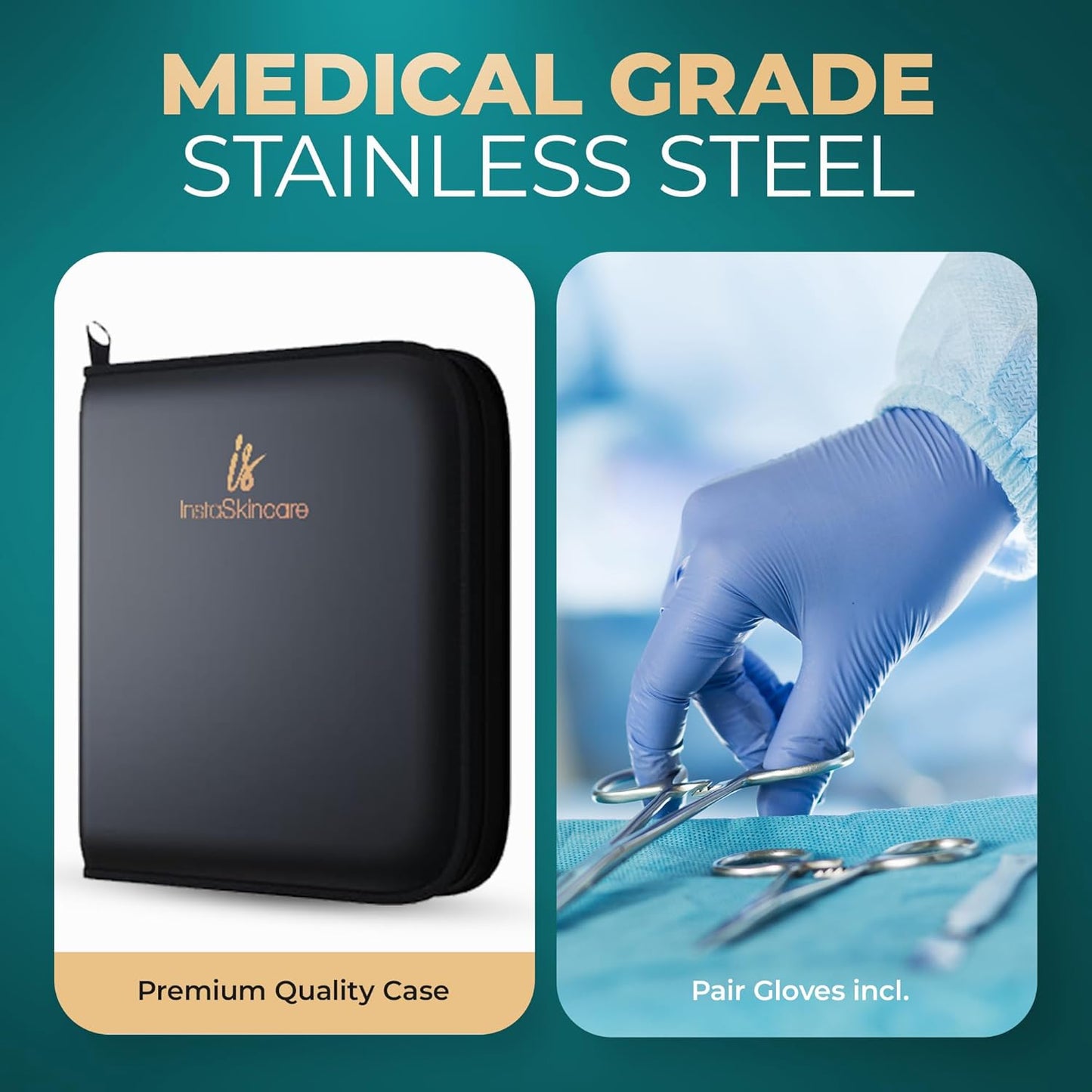 InstaSkincare Advanced Stainless Steel Dissection Kit, 38 Tools